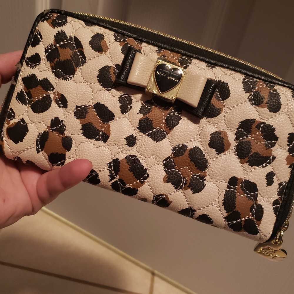 Betsey Johnson Leopard Print Quilted Wallet